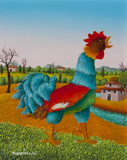 Blue rooster